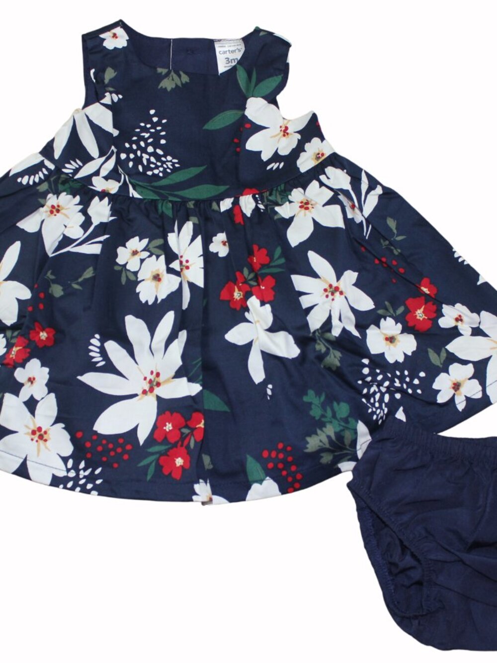 Carter's Navy Floral Holiday Dress Set Baby Girls NB Newborn 3M 6M 9M 12M NWT